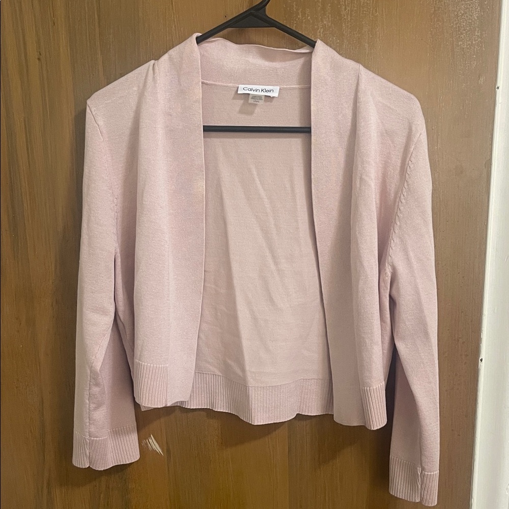 Calvin Klein Light Pink Open Cardigan
